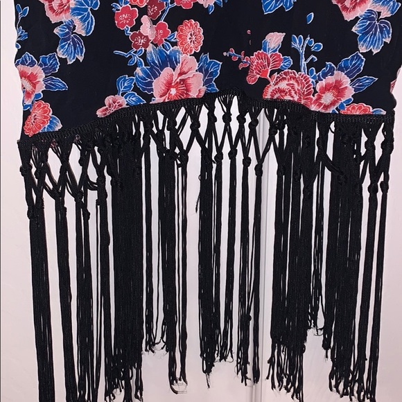 Boho Floral Fringe Large Crop Top - Picture 3 of 7